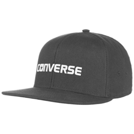 Converse Shield Snapback Cap Flat Brim Flatbrim Basecap Baseballcap Kappe Cap Basecap (One Size - schwarz) -