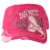 Damen Army Cap im Used Look mit Strass Dance Pink Military Kuba Kappe Mütze Schirmmütze - 