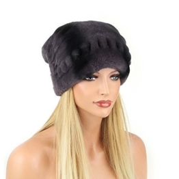 Damen Chinchilla Mütze Pelzmütze Oversizemütze Beanie Fellmütze FUCHS Wintermütze Skimütze Fox Kappe Pelzkappe Fuchsmütze -