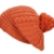 Damen Herren Winter Strickmütze Bommelmütze grobgestrickte Wintermütze mit Zopfmuster PomPom Mütze mit Bommel Orange - 