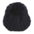 Damen Herren Winter Strickmütze Bommelmütze grobgestrickte Wintermütze mit Muster PomPom Mütze mit Bommel Schwarz - 