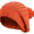 Damen Herren Winter Strickmütze Bommelmütze grobgestrickte Wintermütze mit Zopfmuster PomPom Mütze mit Bommel Orange - 