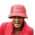 Damen Madchen Muster Gesteppter Regenhut Rot Polka Dot - 