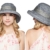 Damen Sommer Strand Hat Eimer Hut Fedorahüte großer Rand-Anti-UV Sonnenhut Faltbarer Sonnenhut (Gray) - 