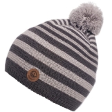 Damen Strickmütze Biberkopf, Gestreift, Gr. One size, Grau (dunkelgrau 066) -