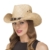 Damen Stroh Cowboyhut Sommer Sonnenhut mit Trimm -
