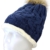 Damen Winter Mütze mit Fellbommel und gefüttert / Strickmütze / Wollmütze in blau -