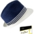 Damenbasthut Basthut Erntehut Gärtnerhut Sommerhut Trilby Fedora Sonnenhut unisex zweifarbig gestreift für Frauen (PT-EH-8624-S17-DA1-16-57/58) in Marine, Größe 57/58 inkl. EveryHead-Hutfibel -