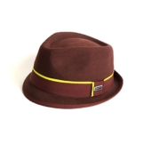 Dasmarca Addison Zerdrückbare Zweifarbige Braun Wolle Filzhut Trilby Fedora Hut - L -