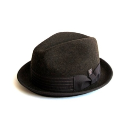 Dasmarca Albert Zerdrückbare Zweifarbige Braun Wollfilzhut Filzhüte Trilby Fedora Hut - M -