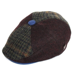 Dasmarca Colin Wine Acht-Panel-Taste Top Cabbie Newspaper Boy Bakerboy Winter-Tweed Wolle Cap - XL -