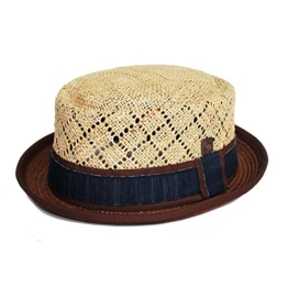 Dasmarca Jake Natur Seegras Sommer Stroh Porkpie Hut - L -