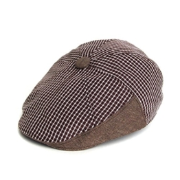 Dasmarca Juba Braun Gingham -Baumwollsommer Ballon- Kappe L -