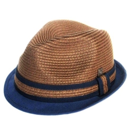 Dasmarca Paxton Coco Kurz Brim Retro Sommer Geflochtene Strohtrilby Hat - L -