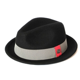 Dasmarca Ronald Schwarz Zerdrückbare Wollfilzhut Filzhüte Trilby Fedora Hut - XL -