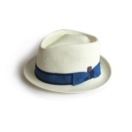 Dasmarca Summer Weiß Straw Hat Porkpie - Havanna XL -