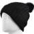 Distressed Long Beanie mit Pompon Bommelmütze Strickmütze Unisex schwarz - 