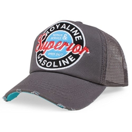 Distressed Superior Vintage Trucker Mesh Cap Badge grau-blau -
