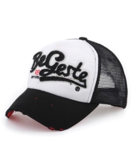 Distressed Trucker Mesh Cap Kappe Begeste NY schwarz -
