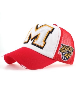Distressed Trucker Mesh Cap Kappe BigM College rot -