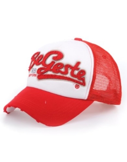 Distressed Trucker Mesh Cap Kappe Begeste NY rot -