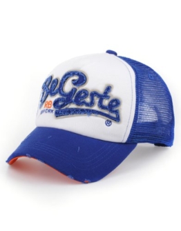 Distressed Trucker Mesh Cap Kappe Begeste NY blau -