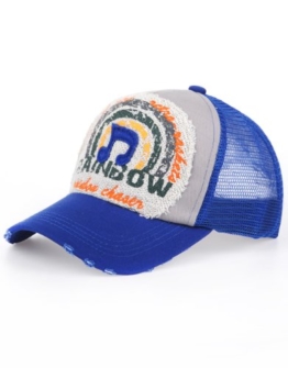 Distressed Trucker Mesh Cap Kappe Rainbow Music blau -