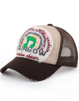 Distressed Trucker Mesh Cap Kappe Rainbow Music braun -