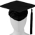 Doktorhut Graduation Cap Mortarboard (schwarz) - 