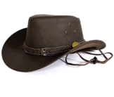 Echt Leder Cowboyhut Westernhut - Black Grain Skipper (M, Schwarz) -