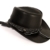 Echt Leder Outback Cowboyhut Westernhut Schwarz - Split Leather (L, Schwarz) - 