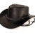 Echt Leder Outback Cowboyhut Westernhut Schwarz - Split Leather (L, Schwarz) -