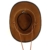 Echt Leder Outbackhut Cowboyhut Westernhut Braun - Double Ribbon Split (L, Braun) - 