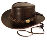 Echt Leder Outdoorhut Cowboyhut Westernhut Braun - Split Leather (M, Braun) -