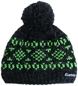 Eisbär Damen Mütze Malea Pompon MÜ, Grafit/Neongrün, One size, 403121 -