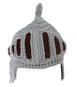 EJY Neuheit römischen Ritter Helm Caps Handgemachte Knit warme Winter-Maske Mützen Kid Partei-Schablone Mützen (kleine für Kinder, grau) -