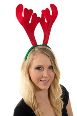 Elchgeweih Rentier Haarreif Weihnachtsmütze Xmas Nikolausmütze Rot Grün Geweih -