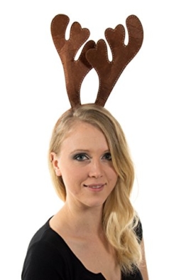 Elchgeweih Rentier Haarreif Weihnachtsmütze Xmas Nikolausmütze Braun Geweih -