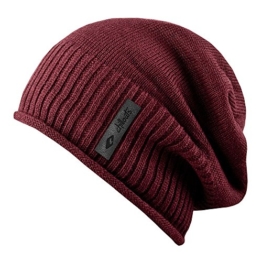 Etien Beanie Fleecefutter Strickmütze mit Teddyfleece Wintermütze Oversize-Mütze Mütze Chillouts Wintermütze Strickmütze (One Size - bordeaux) -