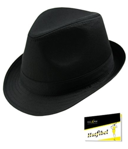 EveryHead Damenfedora Fedora Trilby Stoffhut Sommerhut Sonnenhut Partyhut Urlaubshut Strandhut Modehut für Frauen (EH-CB-LS-630-S17-DA2-BLA-L/XL) in Black, Größe L/XL inkl. EveryHead-Hutfibel -