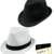 EveryHead Damenfedora Fedora Trilby Stoffhut Sommerhut Sonnenhut Partyhut Urlaubshut Strandhut Modehut für Frauen (EH-CB-LS-630-S17-DA3-WHI-S/M) in White, Größe S/M inkl. EveryHead-Hutfibel -