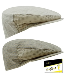 EveryHead Flatcap Schirmmütze Schiebermütze Kappe Männerflatcap Mütze Herren Batschkappe Sportmütze modisch gestreift (EH-30012-S16-HE3-4-57) in Beige, Größe 57 inkl. EveryHead-Hutfibel -
