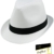 EveryHead Herrenfedora Fedora Trilby Stoffhut Sommerhut Sonnenhut Partyhut Urlaubshut Strandhut Modehut für Männer (EH-CB-LS-630-S17-HE0-WHI-S/M) in White, Größe S/M inkl. EveryHead-Hutfibel -