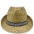 EveryHead Herrenstrohhut Strohhut Fedora Trilby Sommerhut Sonnenhut Partyhut Urlaubshut Strandhut Band Muster für Männer (EH-30125138-S17-HE0-111-59) in Natur, Größe 59 inkl. EveryHead-Hutfibel - 