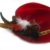 Exklusiver roter Trachtenhut mit Feder und schwarzer Rose Größenverstellbar -