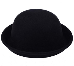 Fancyland 1 Stk. Unisex Melone Mütze Filz Hut Filzhut Bowler Chaplin Hat Reithut (Schwarz-8) -