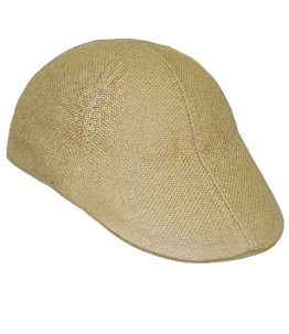 Fiebig Damenflatcap Flatcap Strohhut Strohkappe Papierhut Basthut Schiebermütze Gatsby Schirmmütze einfarbig für Frauen (FI-16528-S16-DA1-4-60) in Beige, Größe 60 inkl. EveryHead-Hutfibel -