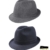 Fiebig Damenstoffhut Stoffhut Wollhut Fedora Trilby Herbsthut Winterhut Partyhut Modehut Tuch mit Futter für Frauen (FI-12020-W16-DA1-88-61) in Anthrazit, Größe 61 inkl. EveryHead-Hutfibel - 