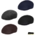 Fiebig Herrenflatcap Flatcap Schiebermütze Schirmmütze Gatsby Sportmütze Golfermütze Mütze Cap einfarbig für Männer (FI-42215-W16-HE1-18-61) in Schwarz, Größe 61 inkl. EveryHead-Hutfibel - 
