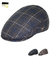 Fiebig Herrenflatcap Flatcap Schiebermütze Gatsby Schirmmütze Wintermütze Sportmütze kariert mit Futter für Männer (FI-42135-W16-HE0-82-58) in Braun, Größe 58 inkl. EveryHead-Hutfibel -